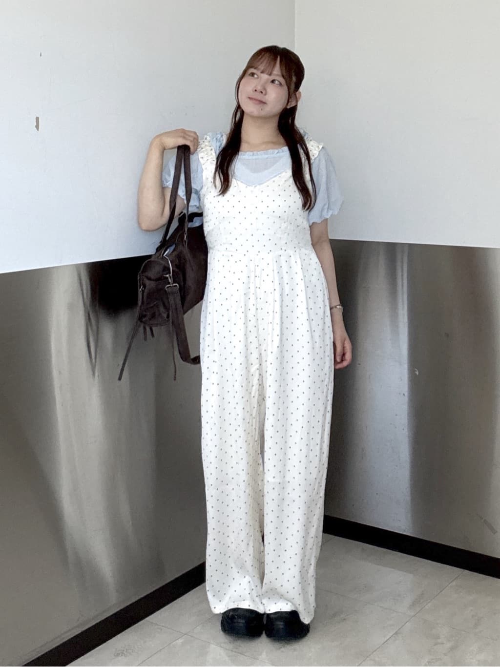 w closet 波點吊帶連身褲 - Image 25
