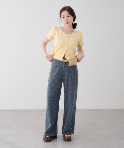 Kastane [Straight] floral embroidered denim - Image 38