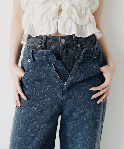 Kastane [Straight] floral embroidered denim - Image 5