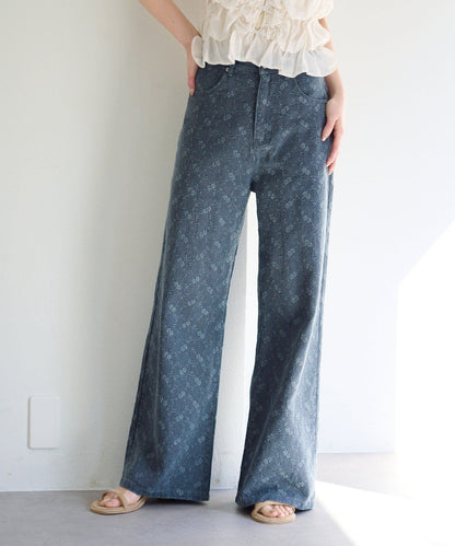 Kastane [Straight] floral embroidered denim - Image 48