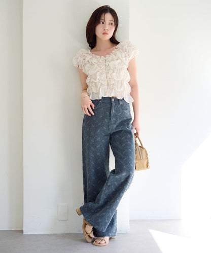 Kastane [Straight] floral embroidered denim - Image 56