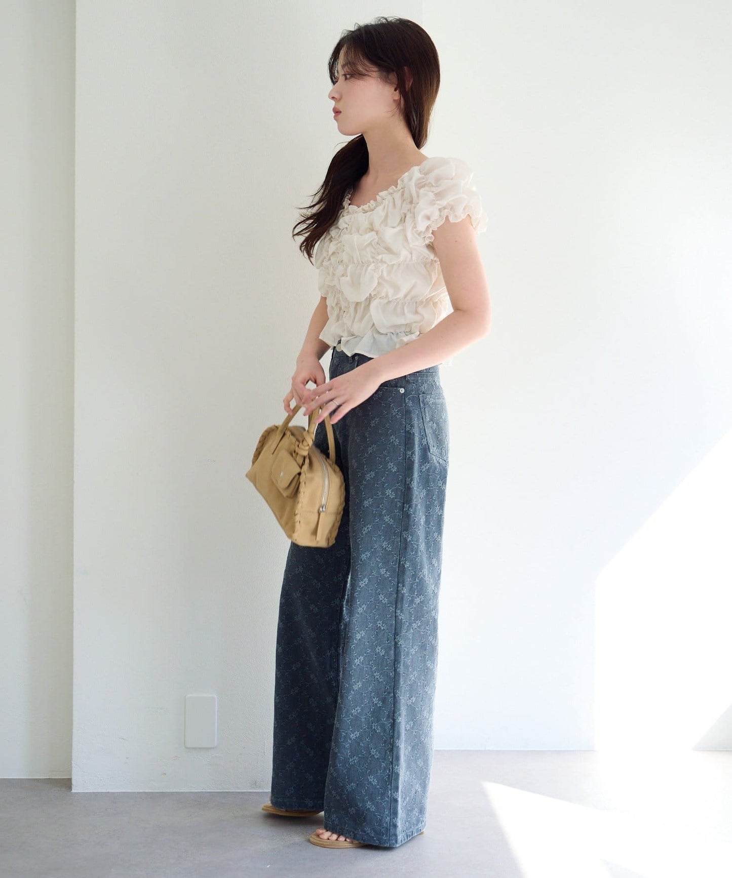 Kastane [Straight] floral embroidered denim - Image 58
