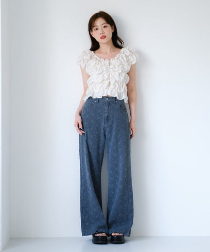 Kastane [Straight] floral embroidered denim - Image 60