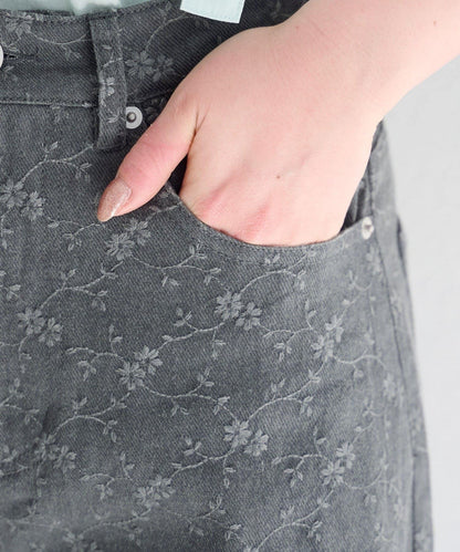 Kastane [Straight] floral embroidered denim - Image 10