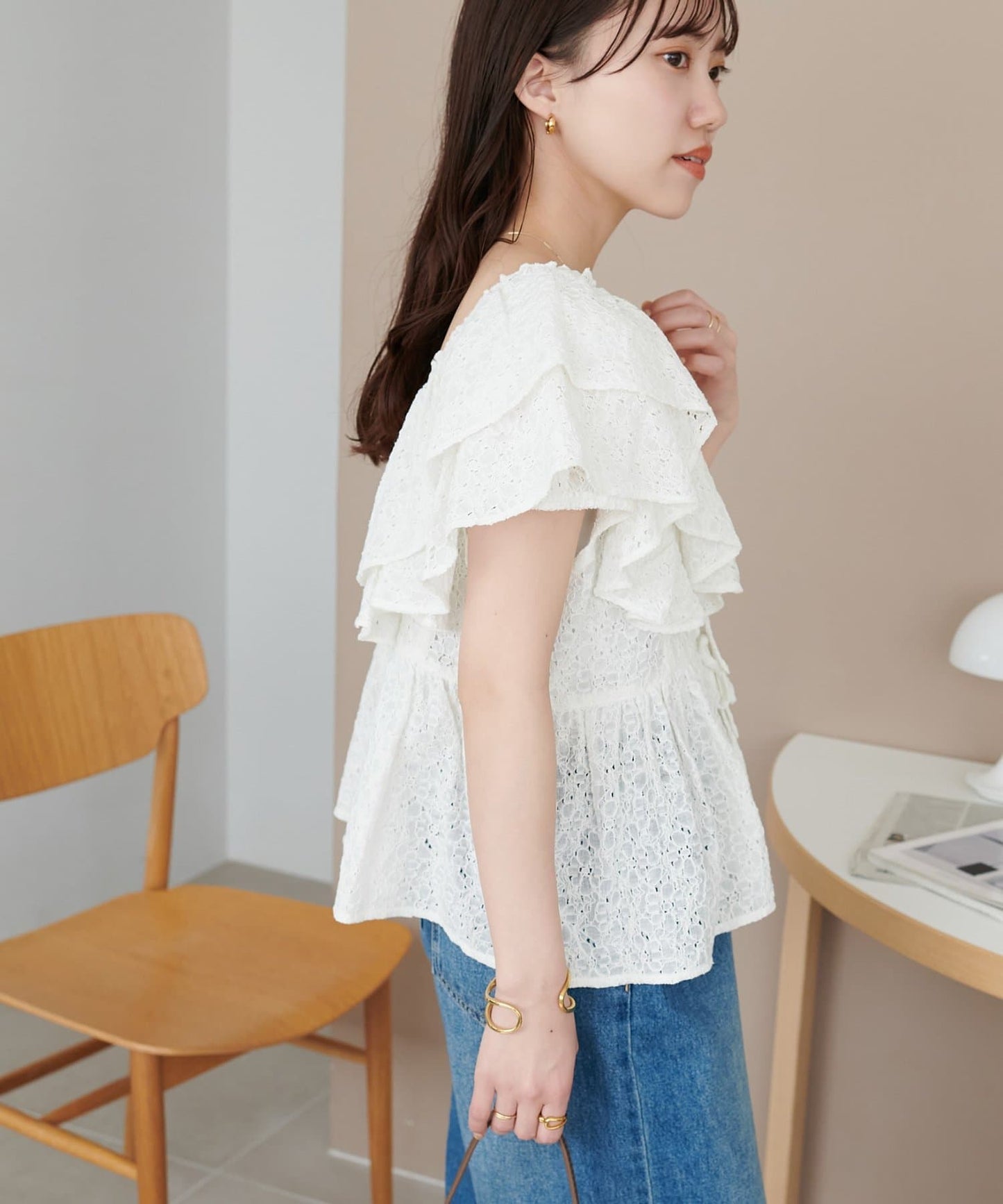 Discoat Lace 荷葉邊 blouse - Image 7