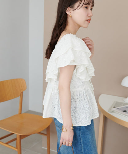 Discoat Lace 荷葉邊 blouse - Image 7