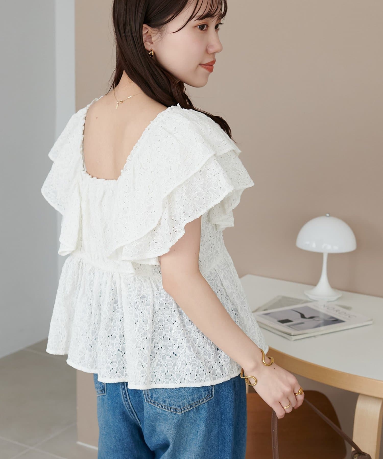 Discoat Lace 荷葉邊 blouse - Image 9