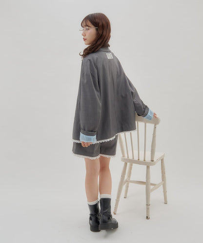 umm. By Discoat Lace下擺西裝外套 - Image 11