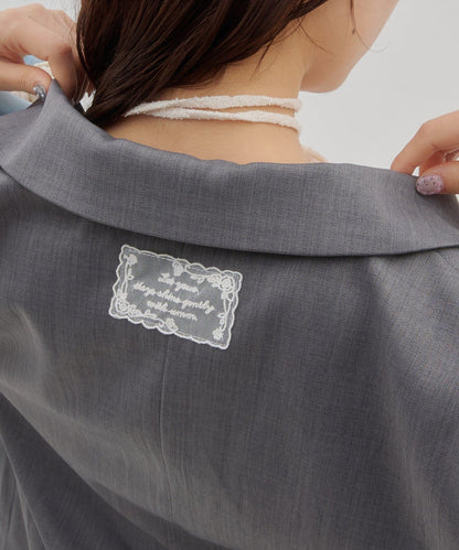 umm. By Discoat Lace下擺西裝外套 - Image 13