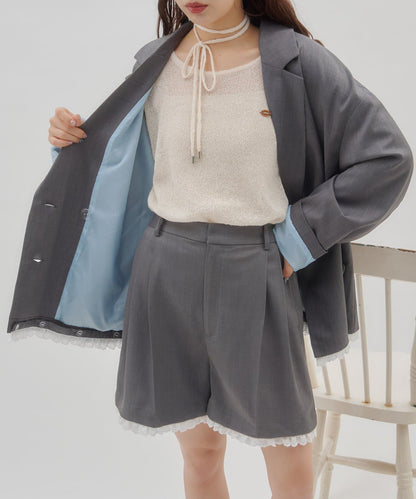 umm. By Discoat Lace下擺西裝外套 - Image 15