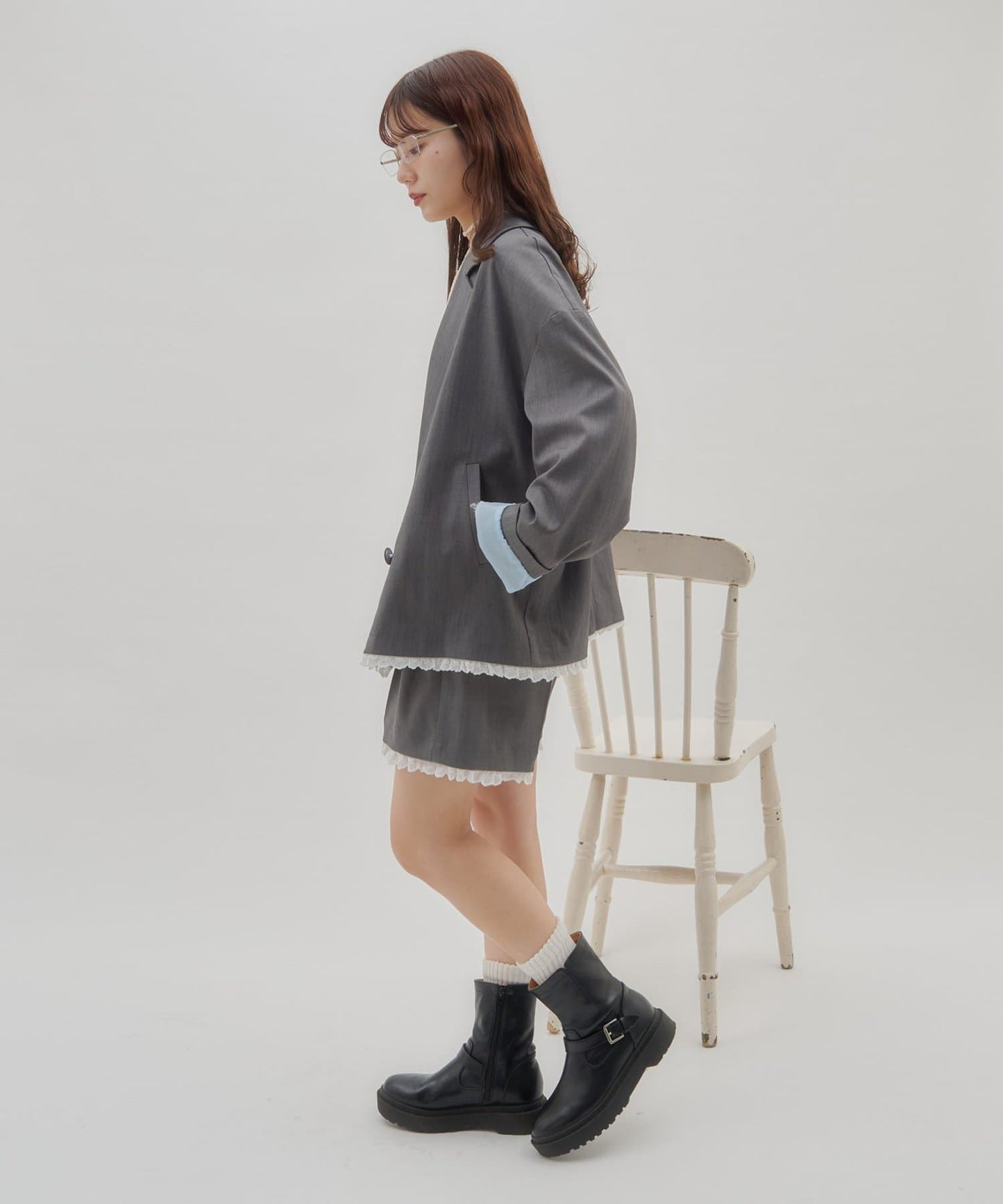 umm. By Discoat Lace下擺西裝外套 - Image 18