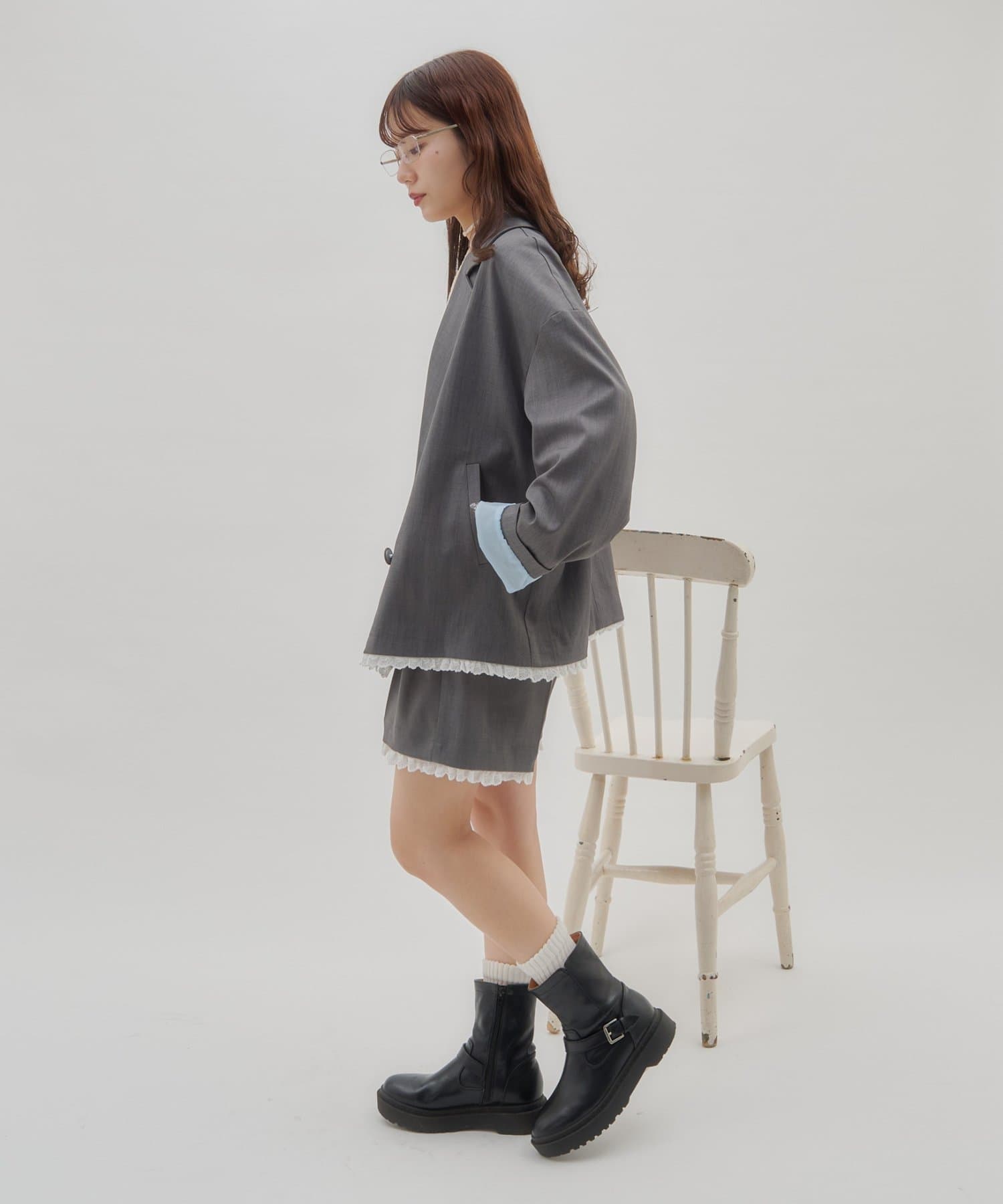umm. By Discoat Lace下擺西裝外套 - Image 18