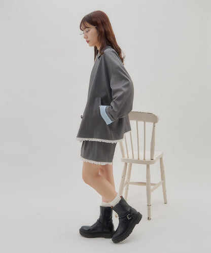 umm. By Discoat Lace下擺西裝外套 - Image 18