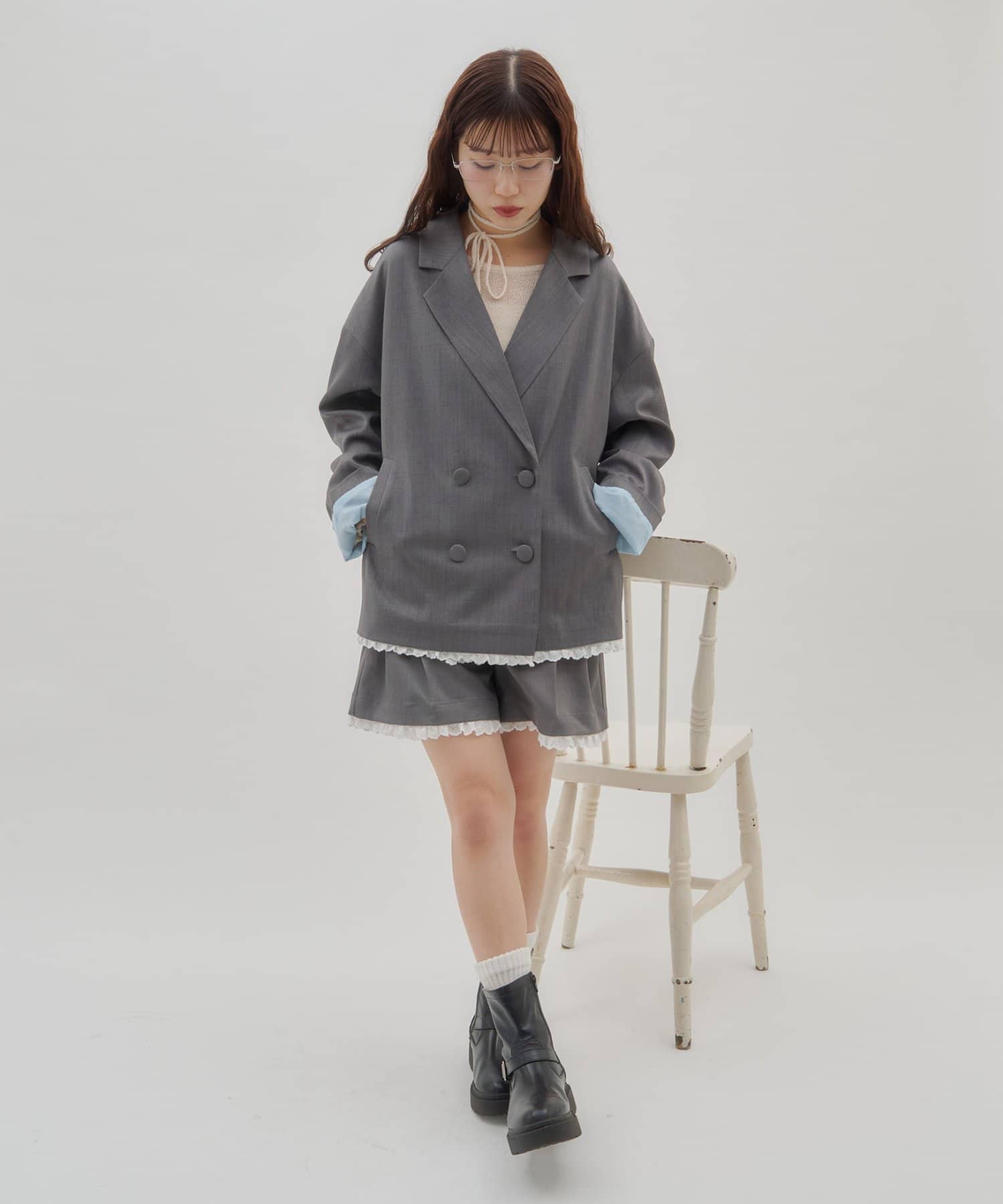 umm. By Discoat Lace下擺西裝外套 - Image 19