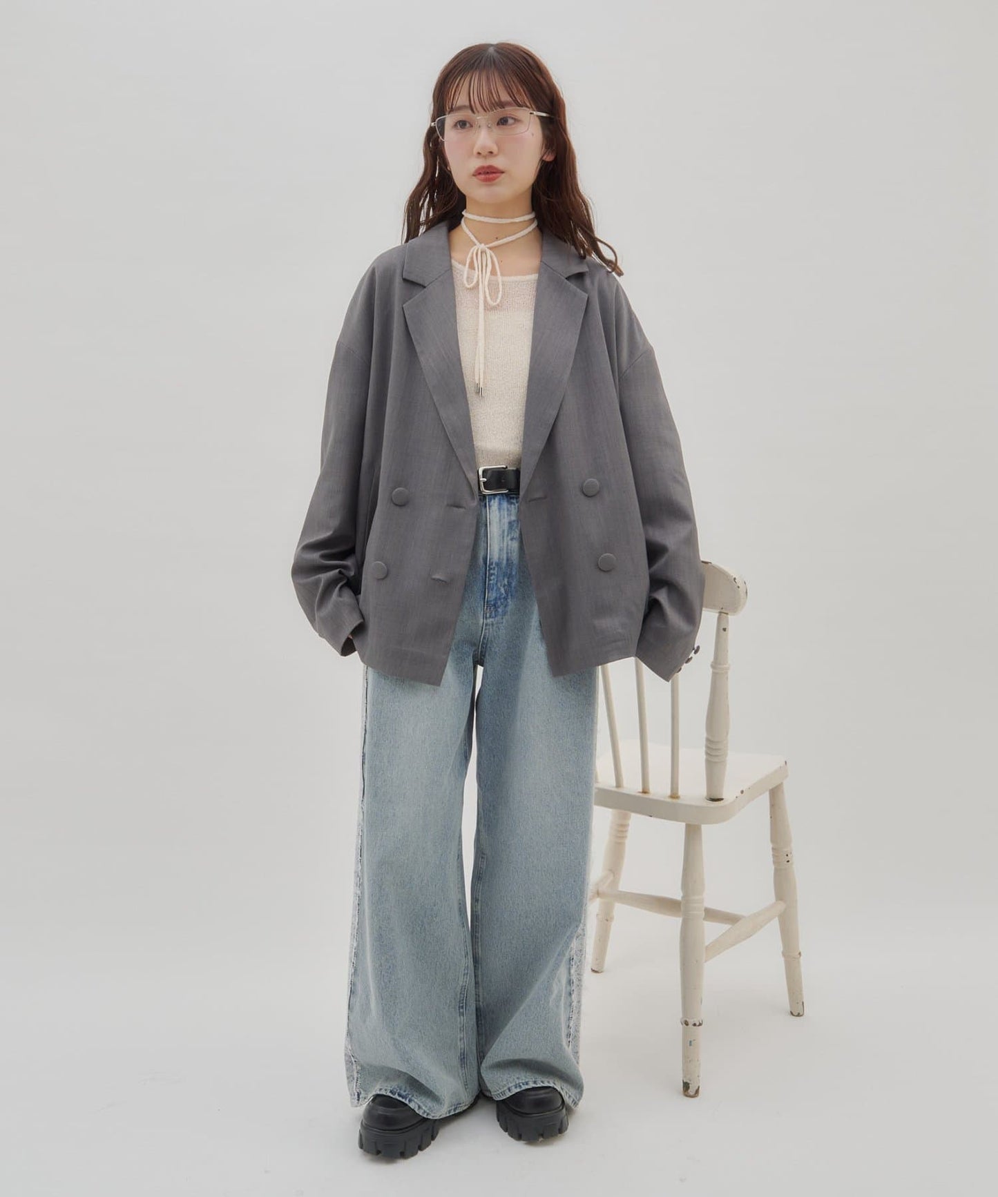 umm. By Discoat Lace下擺西裝外套 - Image 22