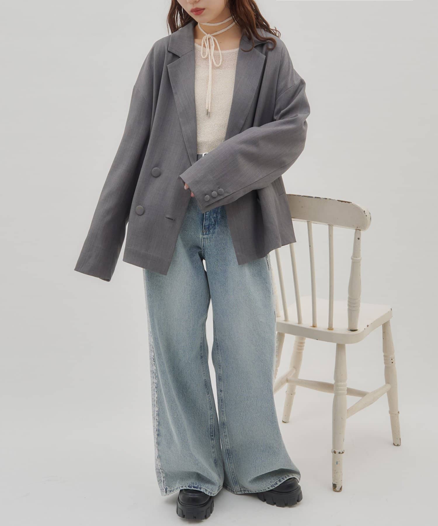 umm. By Discoat Lace下擺西裝外套 - Image 23