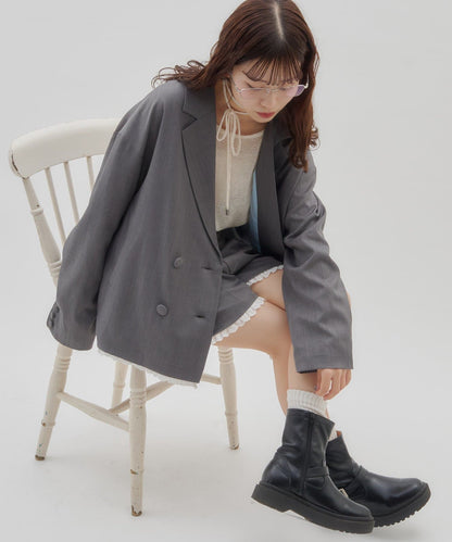 umm. By Discoat Lace下擺西裝外套 - Image 5