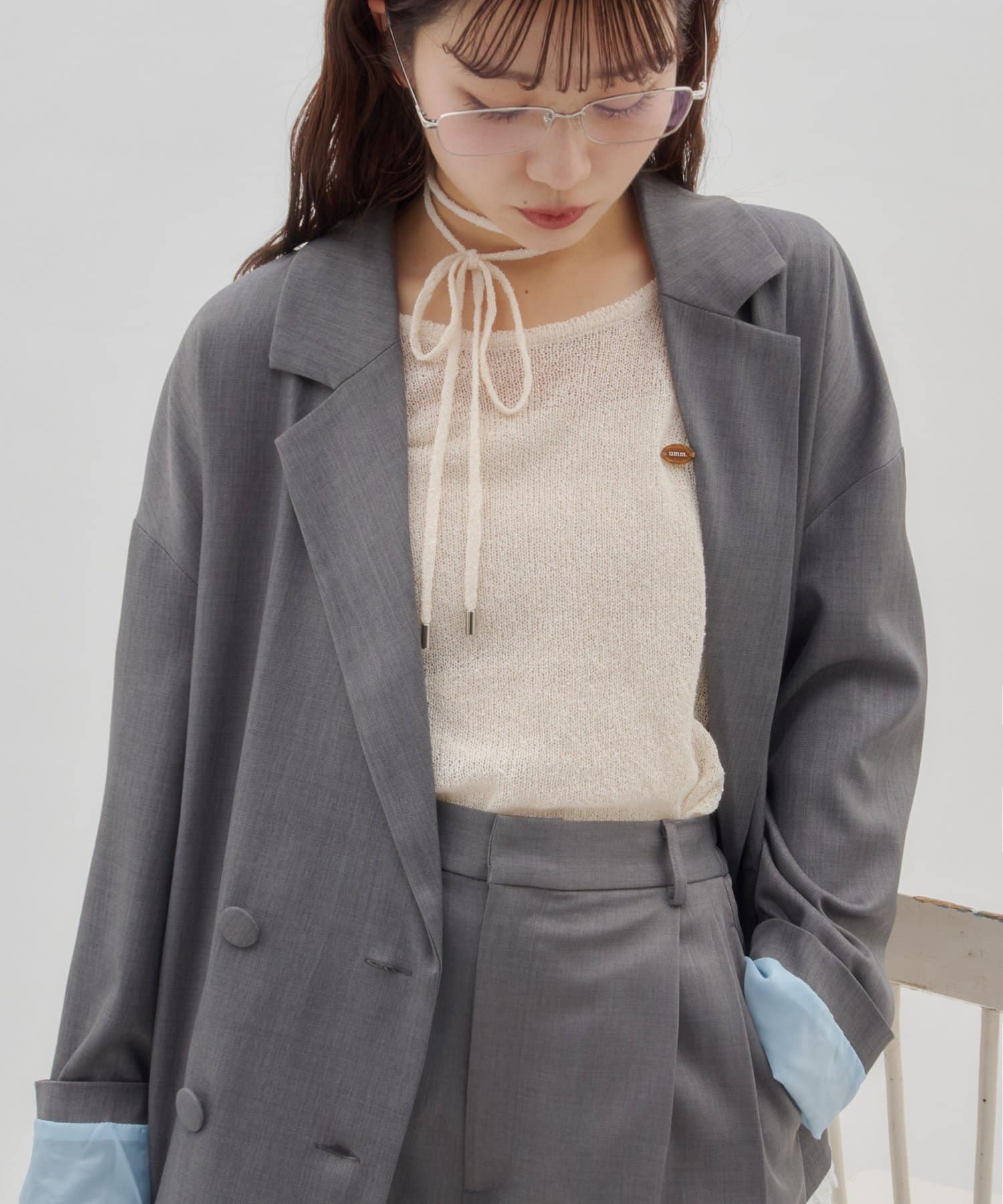 umm. By Discoat Lace下擺西裝外套 - Image 6