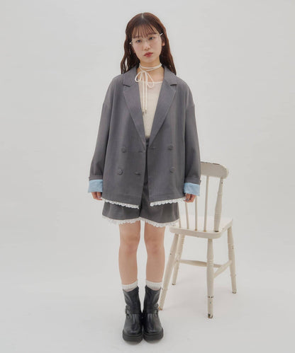 umm. By Discoat Lace下擺西裝外套 - Image 9