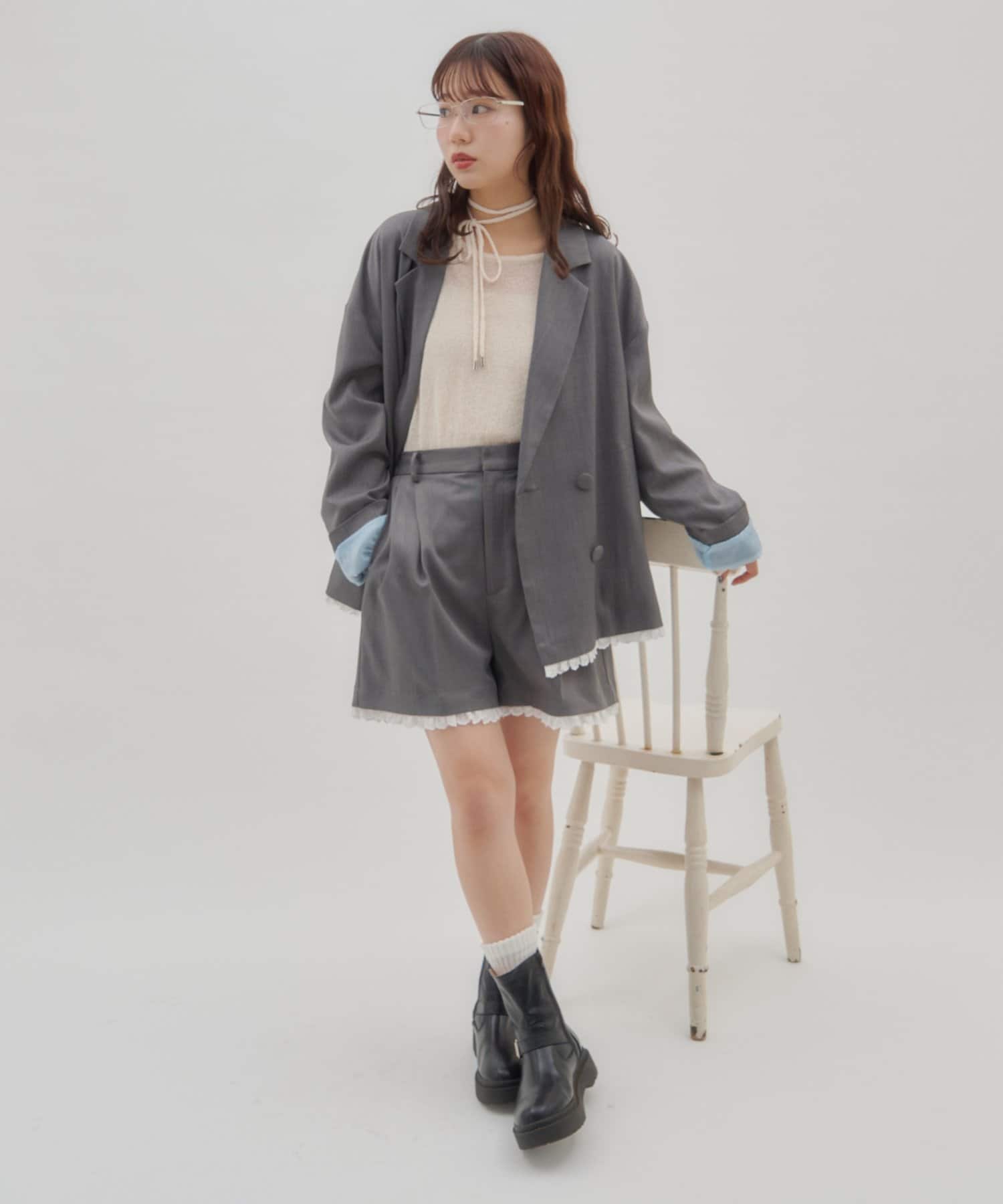 umm. By Discoat Lace下擺西裝外套 - Image 10