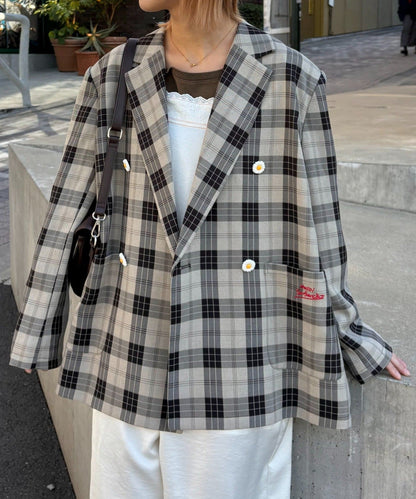 HELLO.SANFRANCISCO 花花紐扣格紋外套 - Image 4