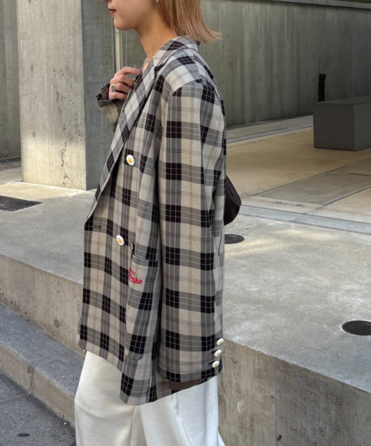 HELLO.SANFRANCISCO 花花紐扣格紋外套 - Image 6