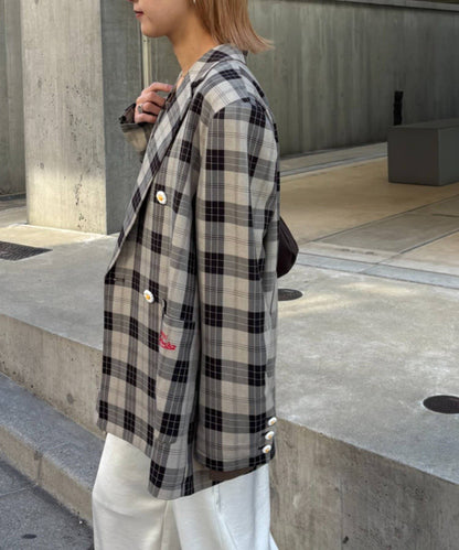 HELLO.SANFRANCISCO 花花紐扣格紋外套 - Image 6