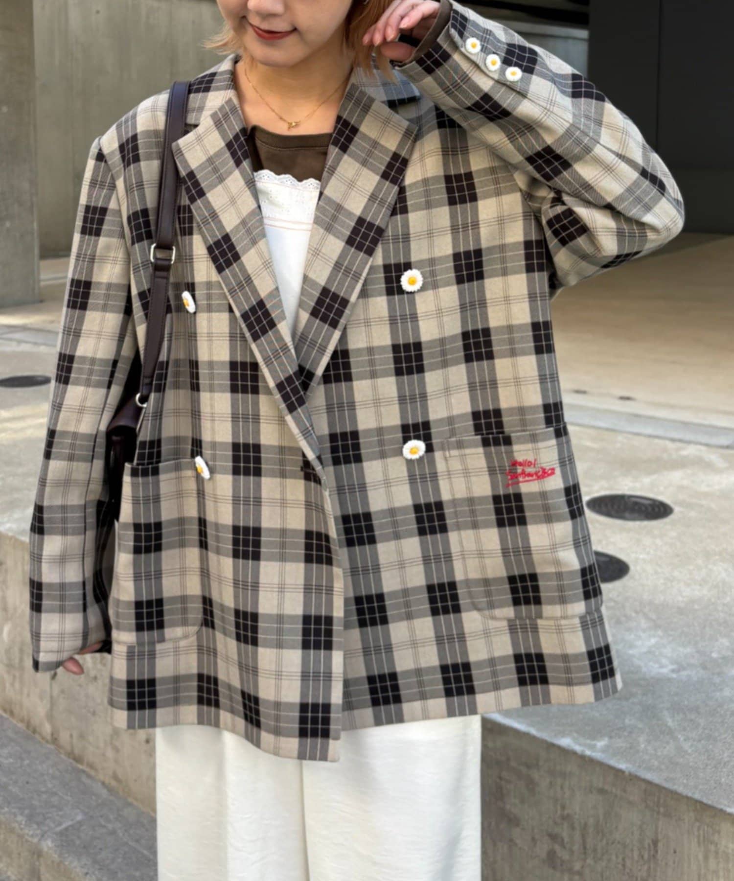 HELLO.SANFRANCISCO 花花紐扣格紋外套 - Image 2