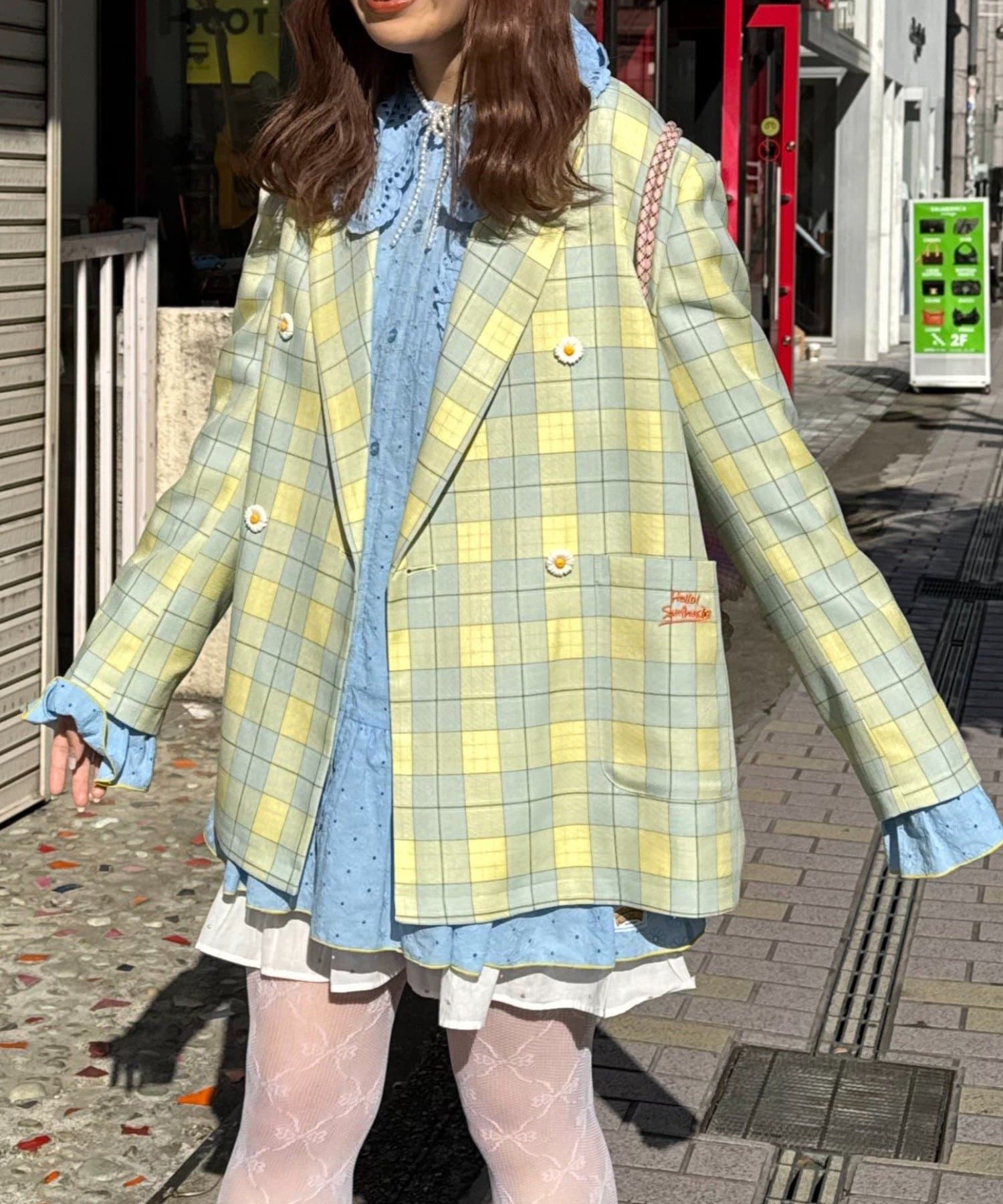 HELLO.SANFRANCISCO 花花紐扣格紋外套 - Image 21