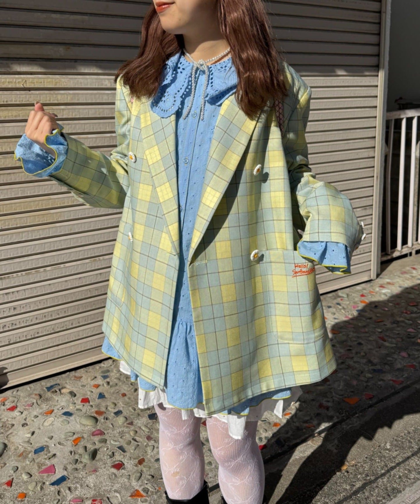 HELLO.SANFRANCISCO 花花紐扣格紋外套 - Image 22