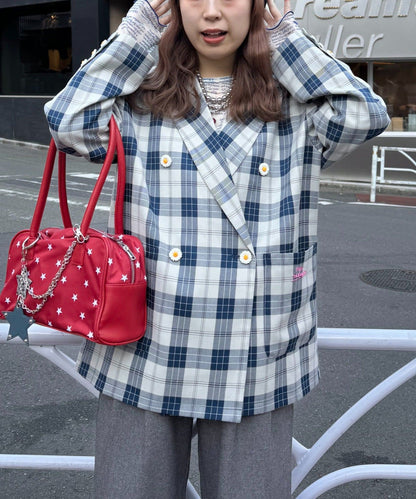 HELLO.SANFRANCISCO 花花紐扣格紋外套 - Image 11