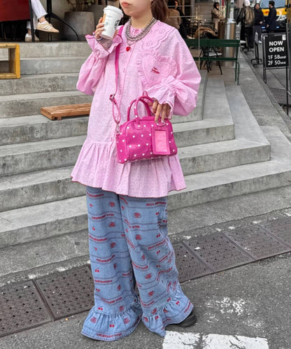 HELLO.SANFRANCISCO Frill lace tunic blouse - Image 14