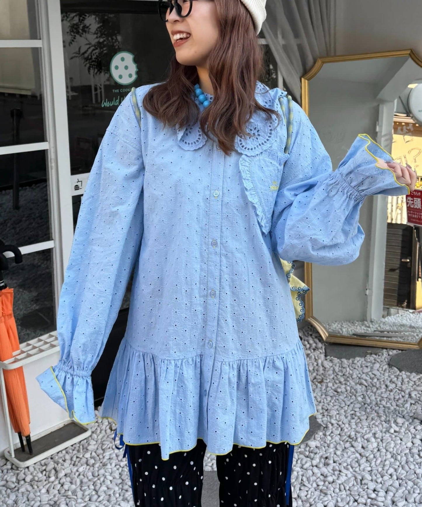 HELLO.SANFRANCISCO Frill lace tunic blouse - Image 17