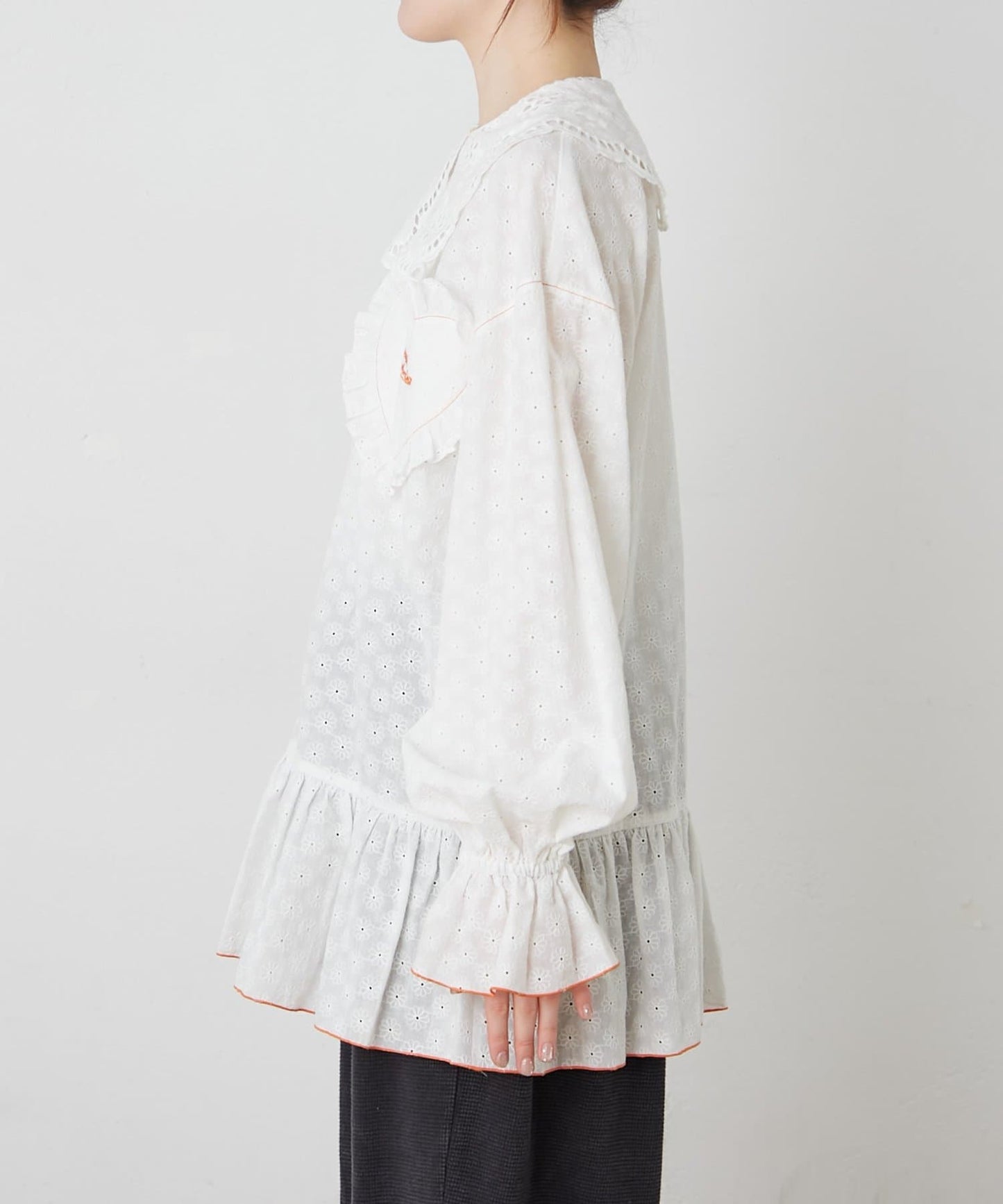 HELLO.SANFRANCISCO Frill lace tunic blouse - Image 29