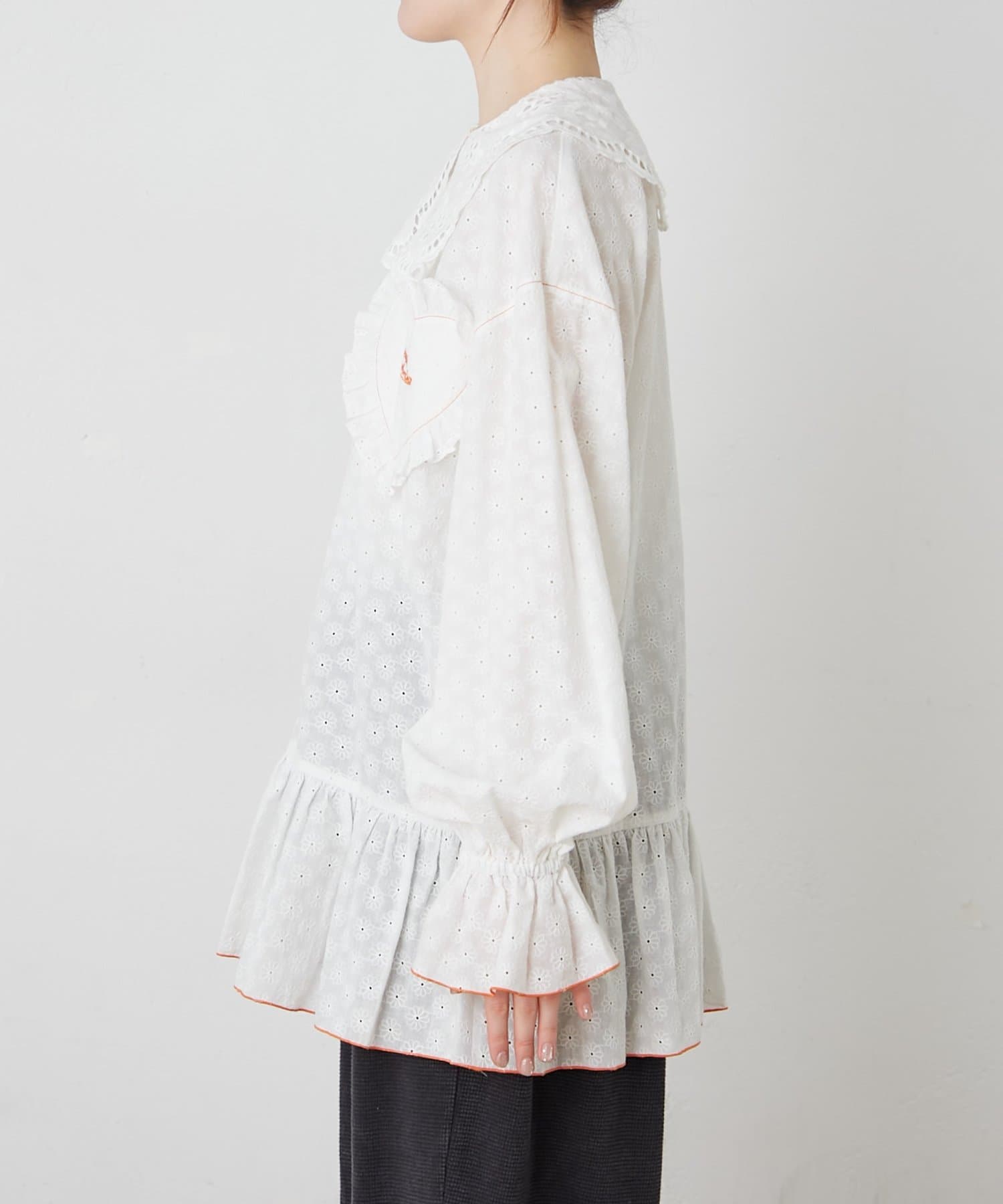 HELLO.SANFRANCISCO Frill lace tunic blouse - Image 29