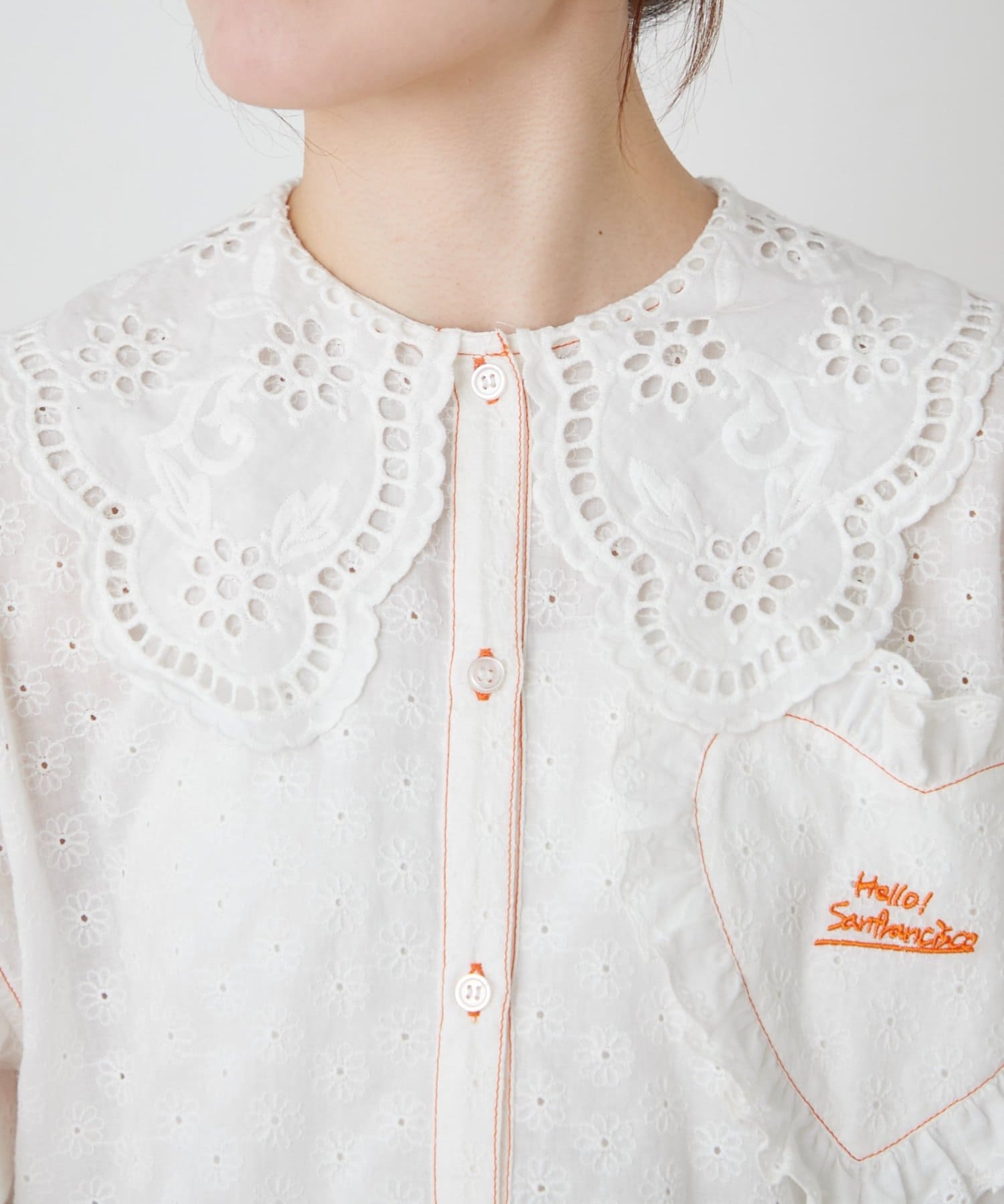 HELLO.SANFRANCISCO Frill lace tunic blouse - Image 31