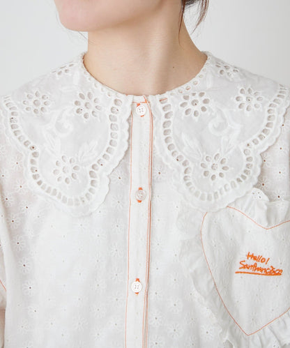 HELLO.SANFRANCISCO Frill lace tunic blouse - Image 31