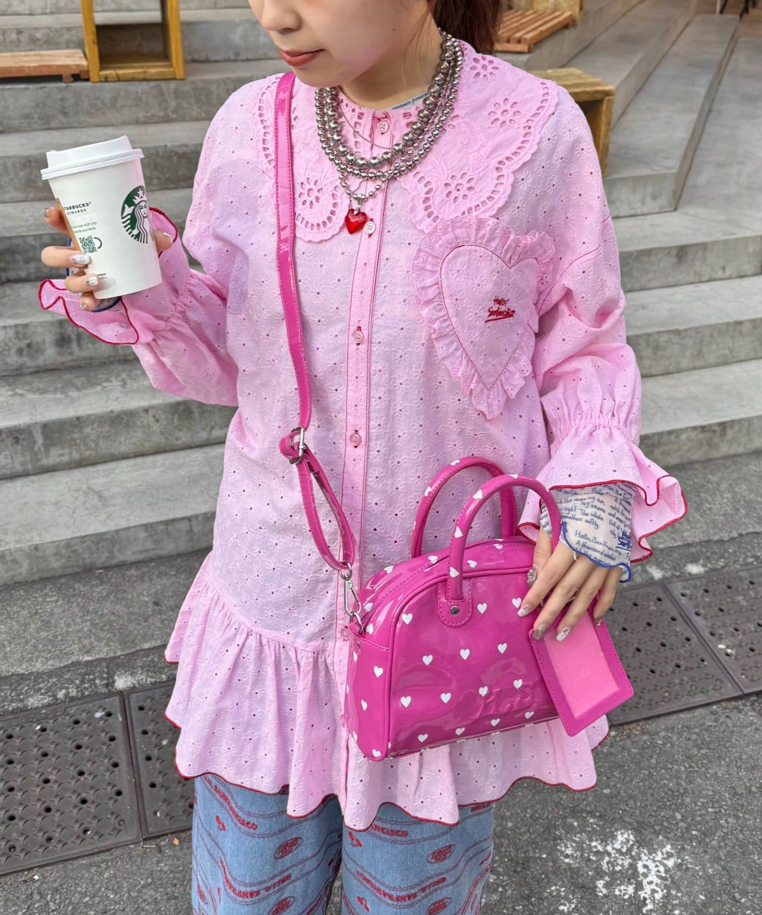 HELLO.SANFRANCISCO Frill lace tunic blouse - Image 10