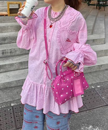 HELLO.SANFRANCISCO Frill lace tunic blouse - Image 11