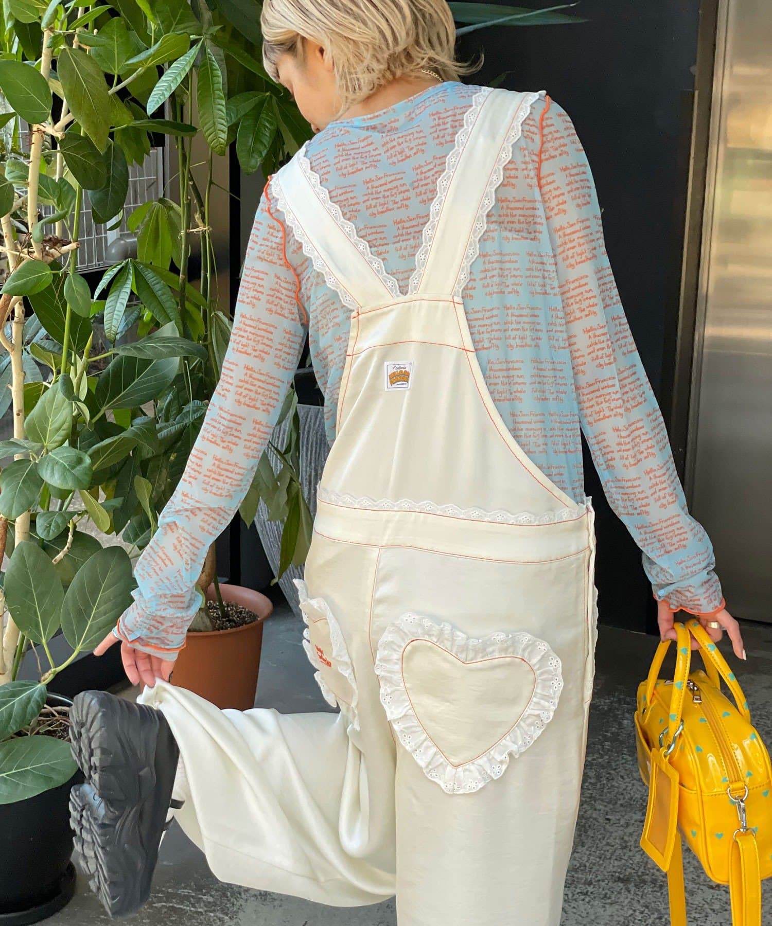 HELLO.SANFRANCISCO Lace緞面連身褲 - Image 2