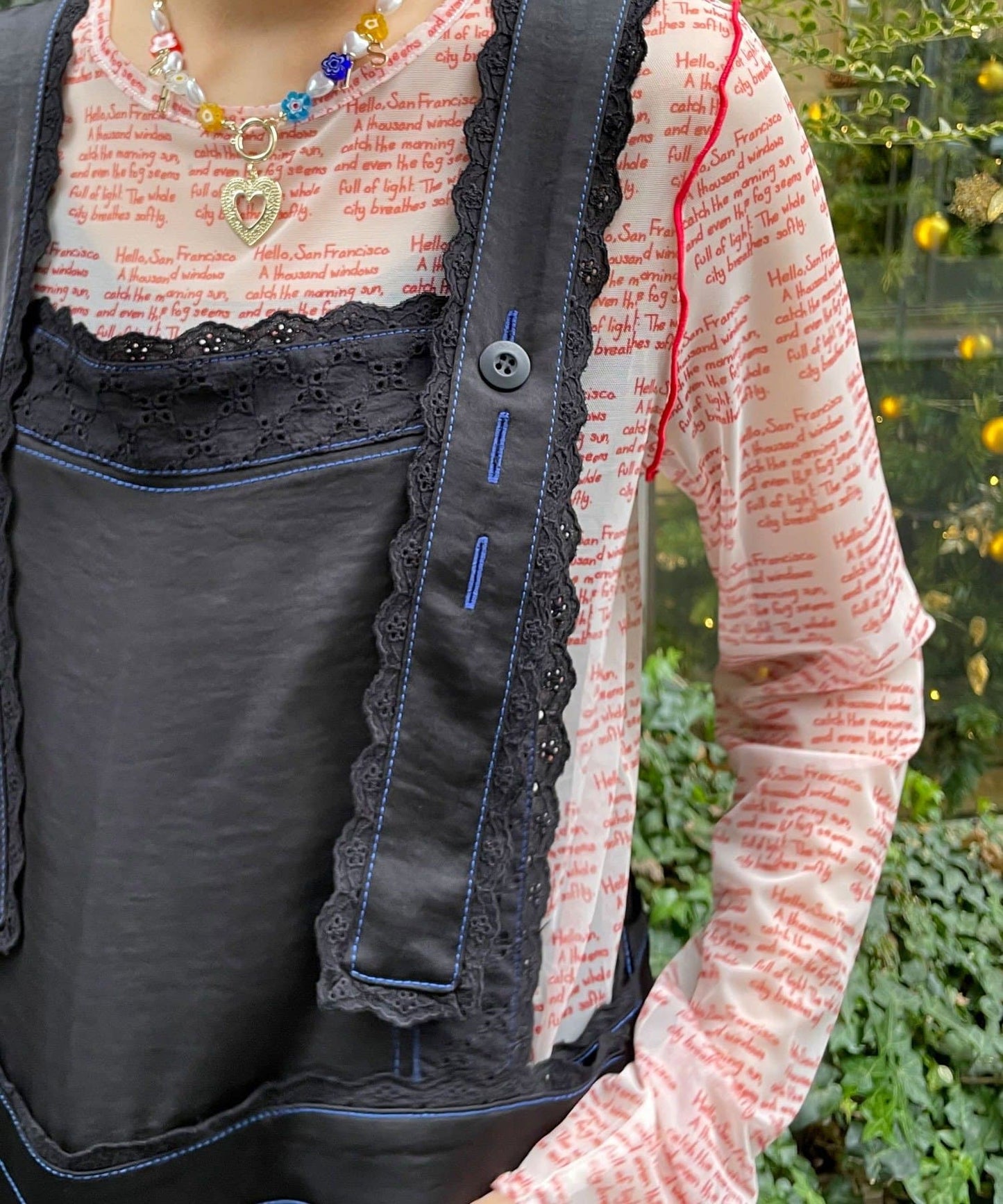 HELLO.SANFRANCISCO Lace緞面連身褲 - Image 23