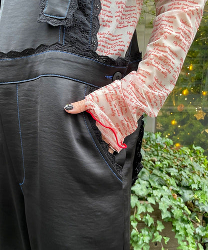 HELLO.SANFRANCISCO Lace緞面連身褲 - Image 26