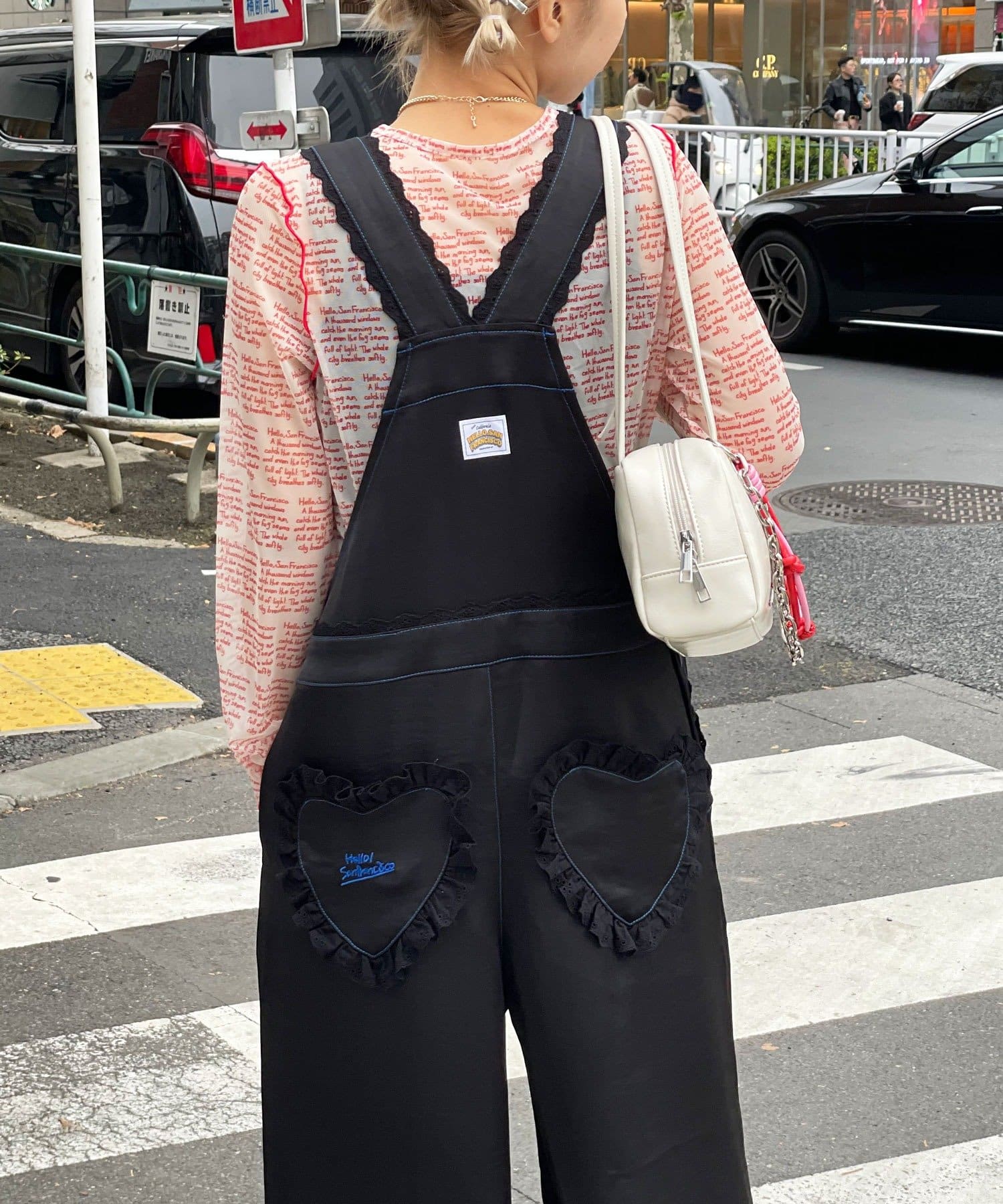 HELLO.SANFRANCISCO Lace緞面連身褲 - Image 12