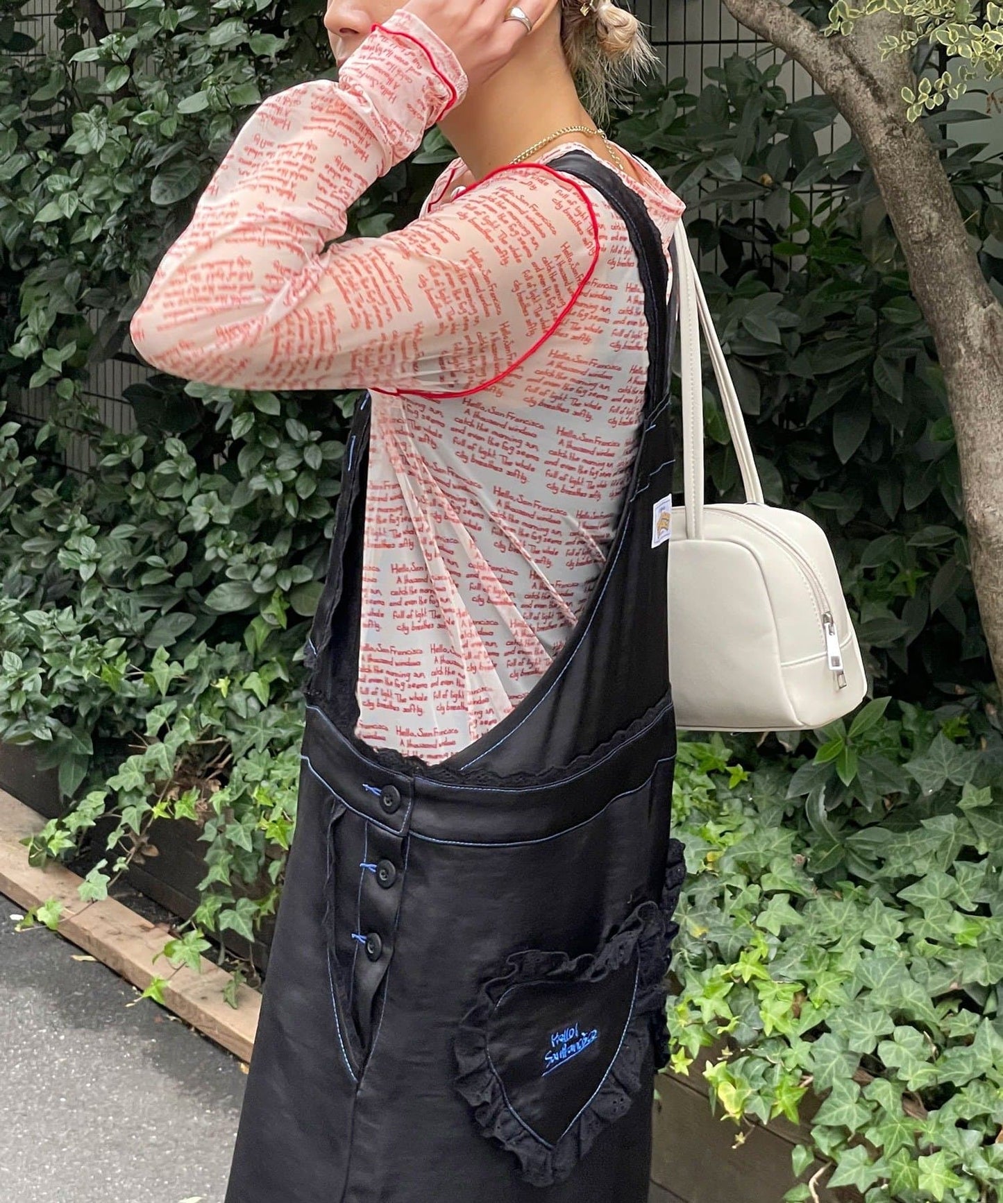 HELLO.SANFRANCISCO Lace緞面連身褲 - Image 15