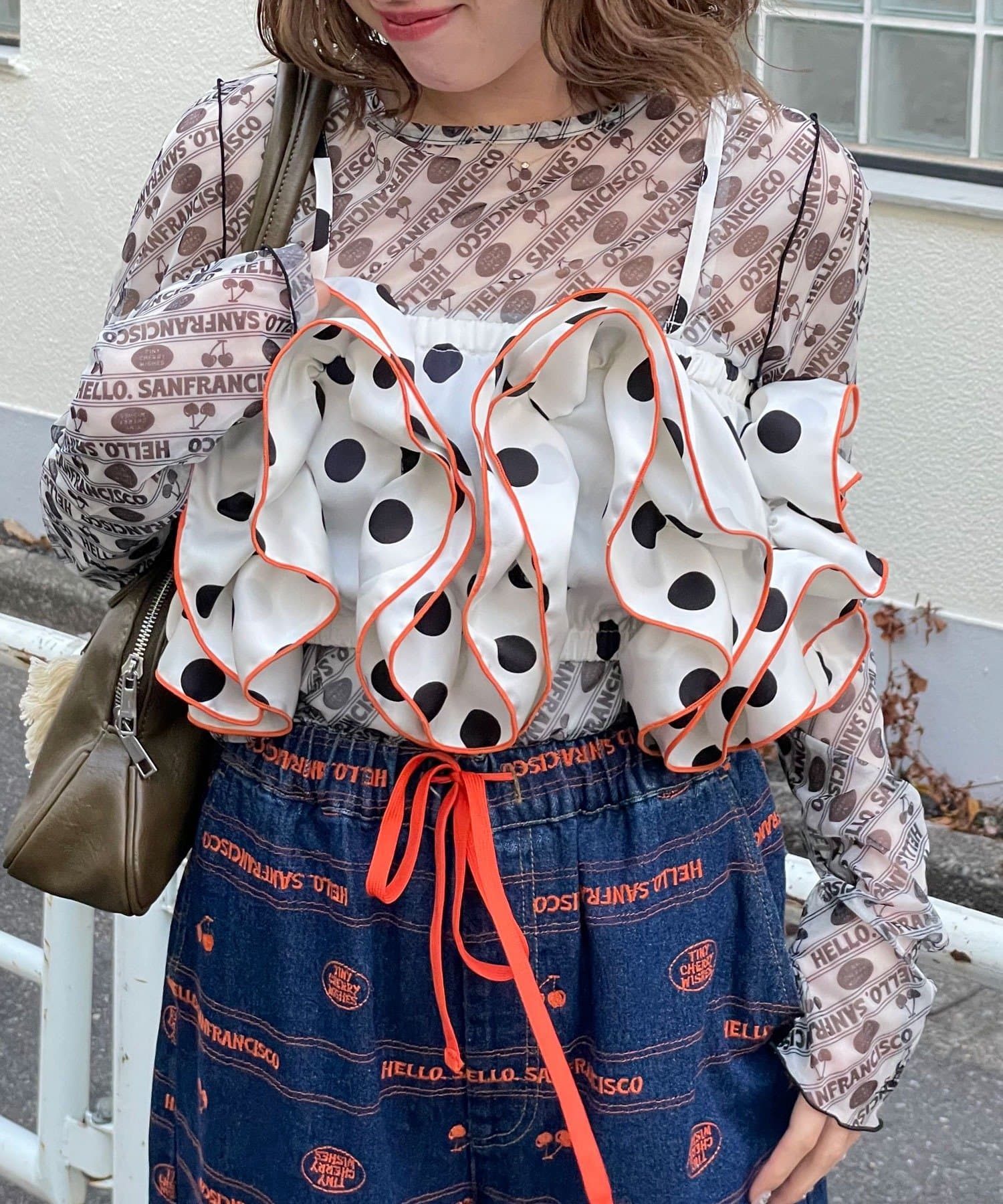 波點荷葉邊bustier - Image 4