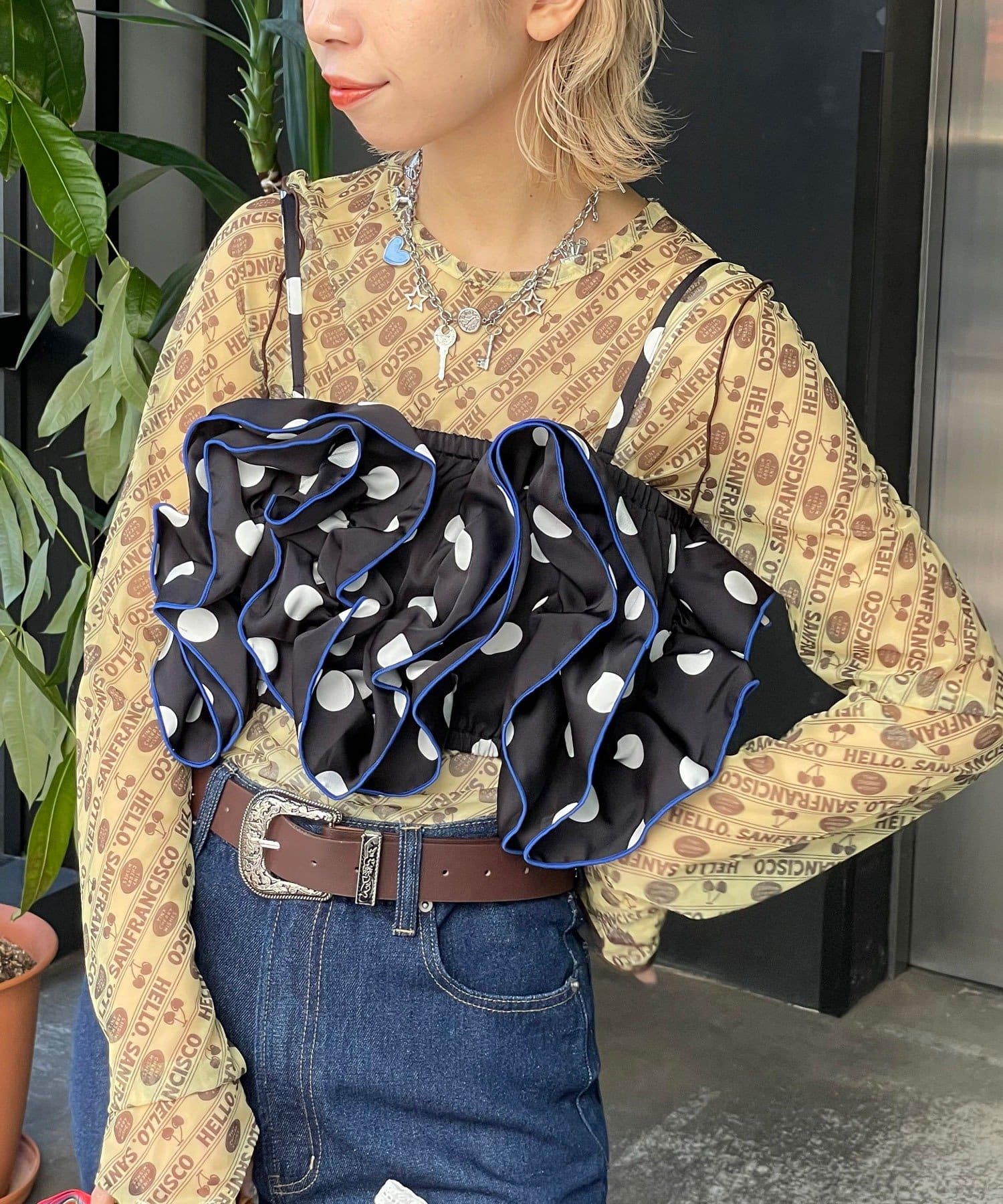 波點荷葉邊bustier - Image 3