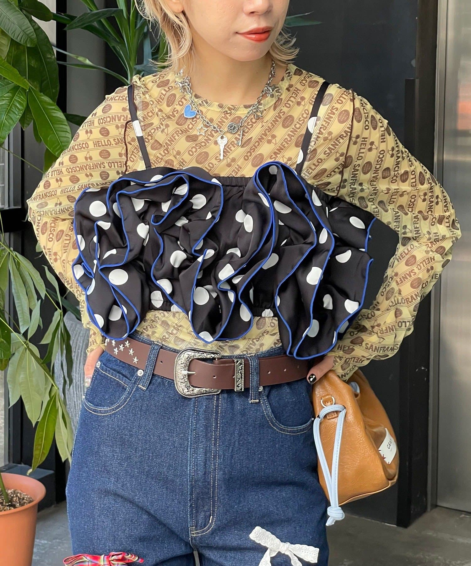 波點荷葉邊bustier - Image 17