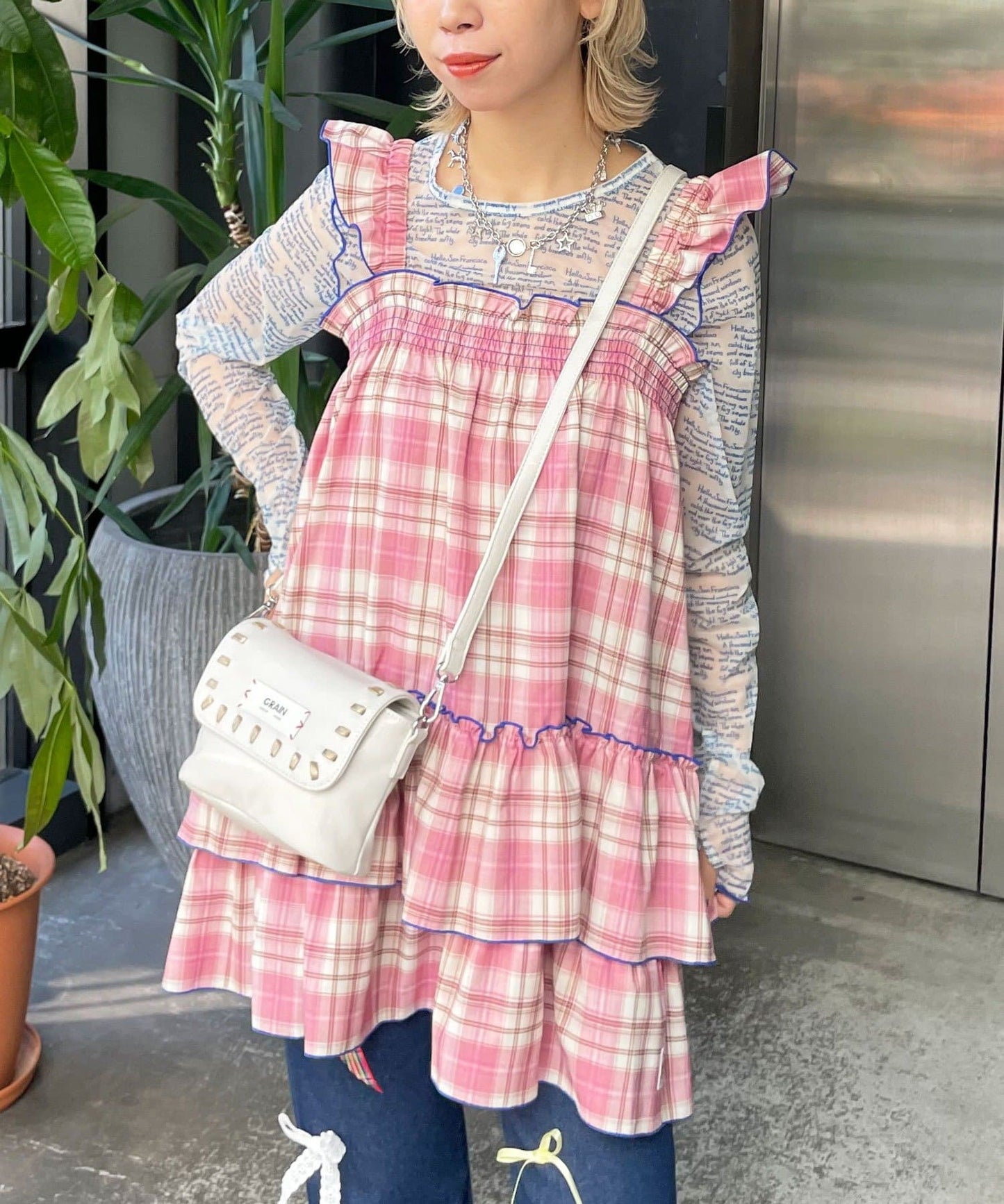 HELLO.SANFRANCISCO 格仔束腰ops - Image 3