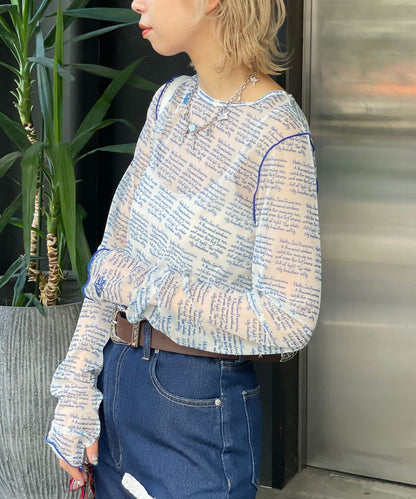 HELLO.SANFRANCISCO 印花Sheer top - Image 11