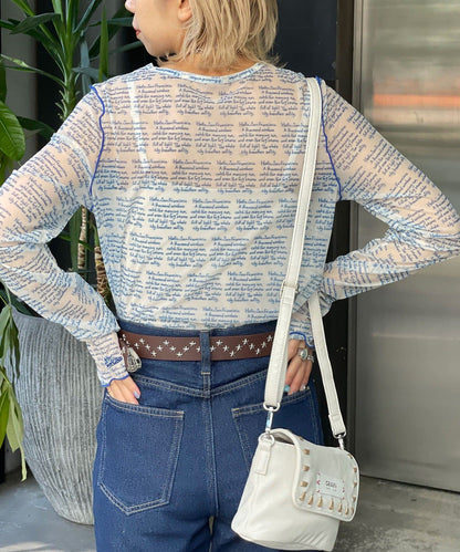 HELLO.SANFRANCISCO 印花Sheer top - Image 13